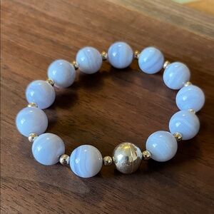 Milor  Blue Lace Agate with a silver, 925, magnet.